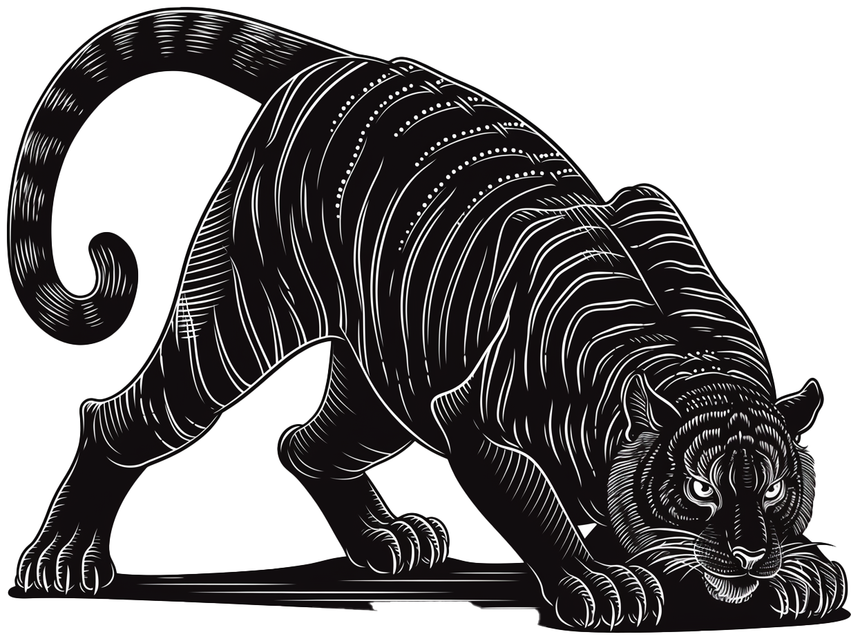 Aggressive illustrated tiger