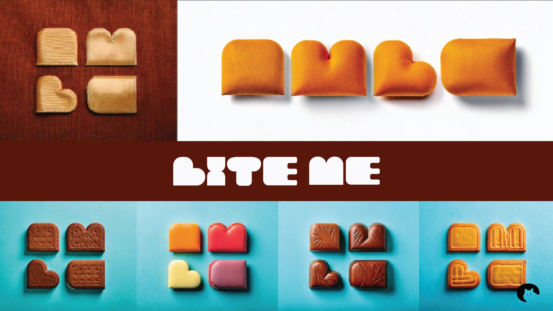 Navi Mumbai Baking Café: Bite Me typography and packaging explorations