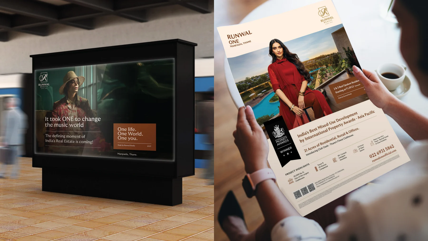 Runwal One: Campaign applications in outdoor and print